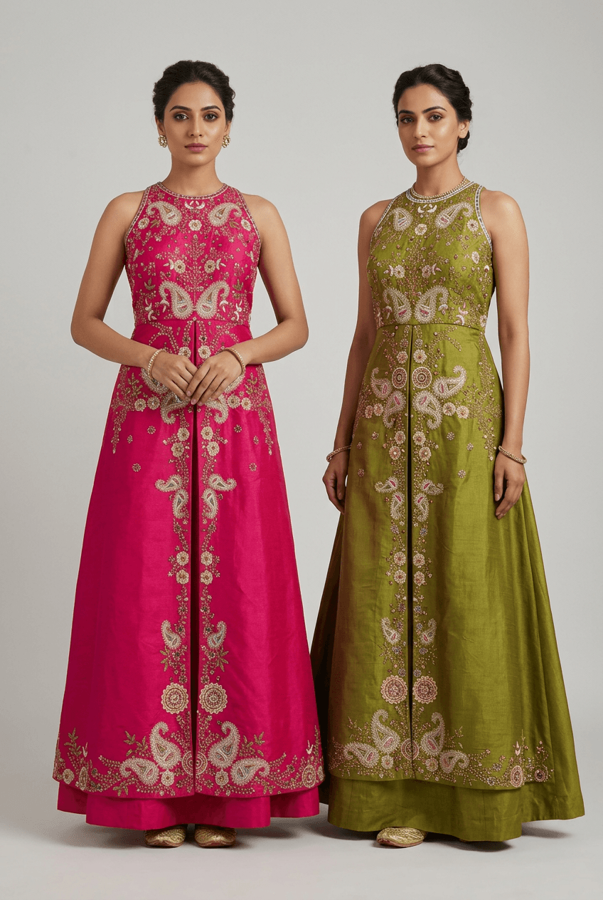 Arzoo - Silk Lehenga Set - Mehendi Green