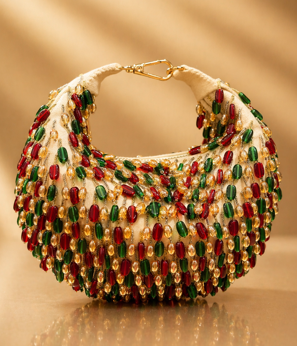Ruby & Emerald Crescent Bag