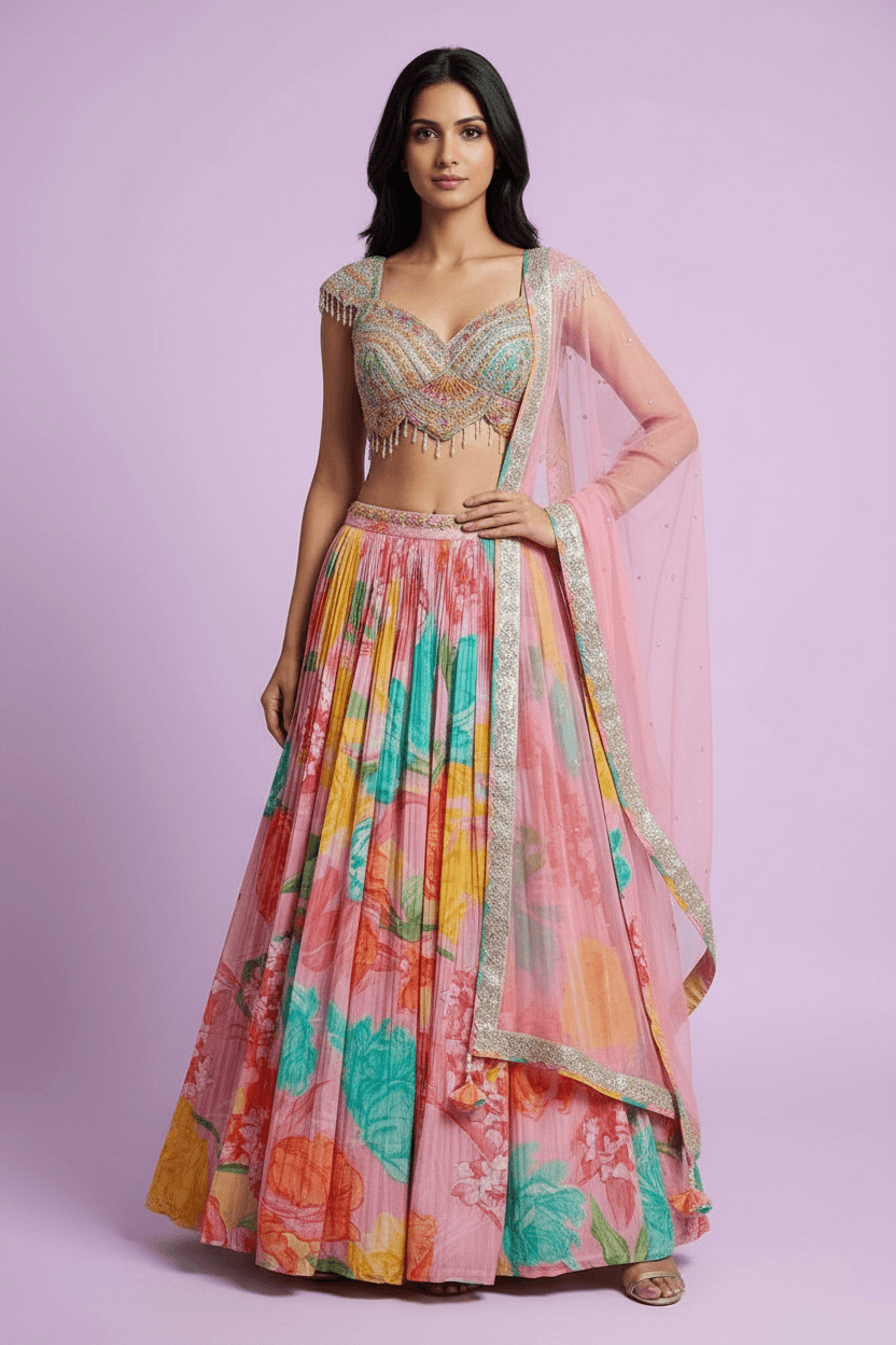 Saira - Printed Lehenga Set