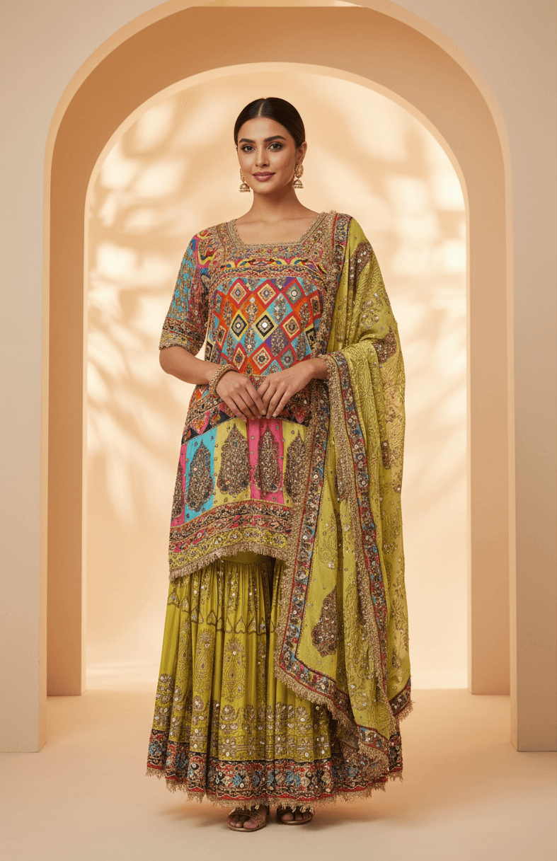Shreya - Crepe Sharara Set