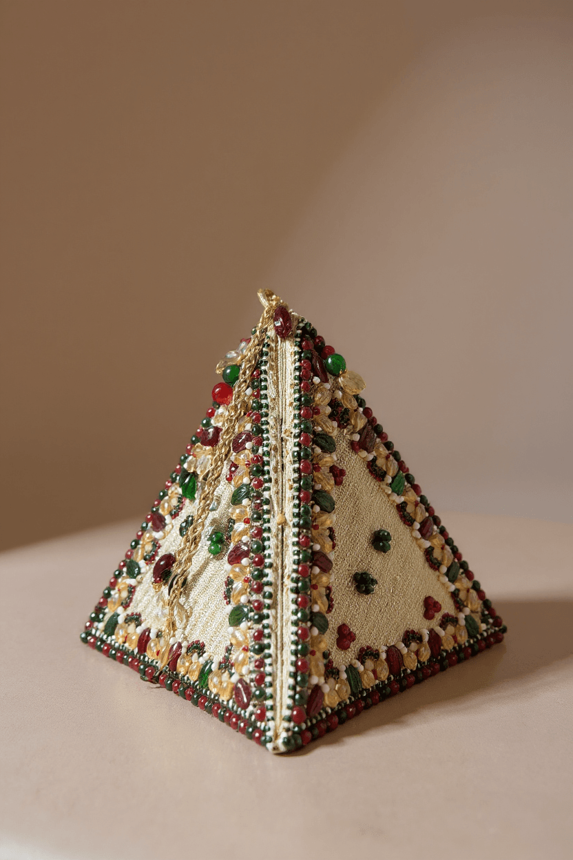 Ivory & Multicolour Pyramid Potli