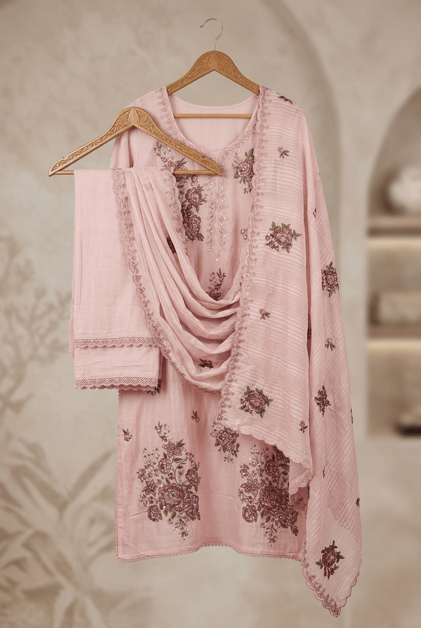 Blush - Mul Cotton Unstitched Suit