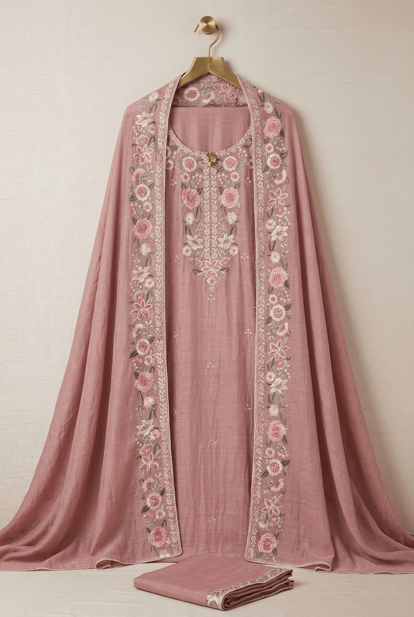 Aastha - Unstitched Mul Cotton Suit