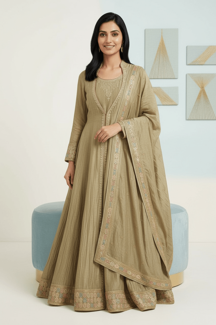 Nazm - Anarkali Set (3 piece)