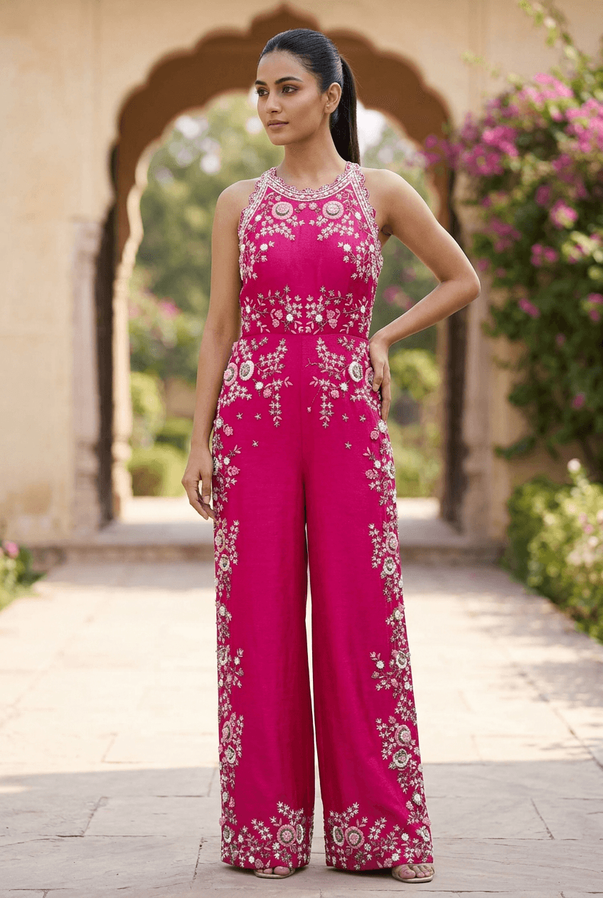 Simran - Rani Pink Jumpsuit
