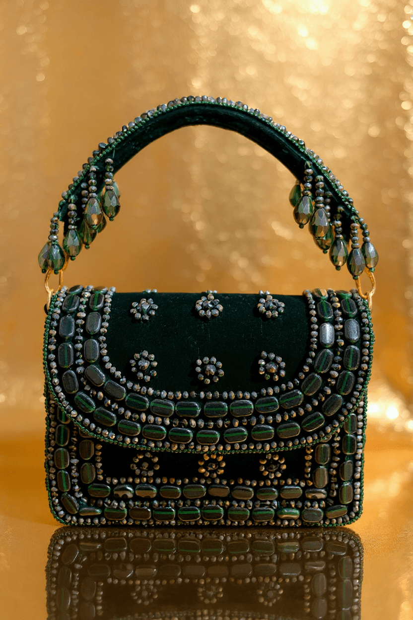Emerald Green Velvet Clutch (Mini)