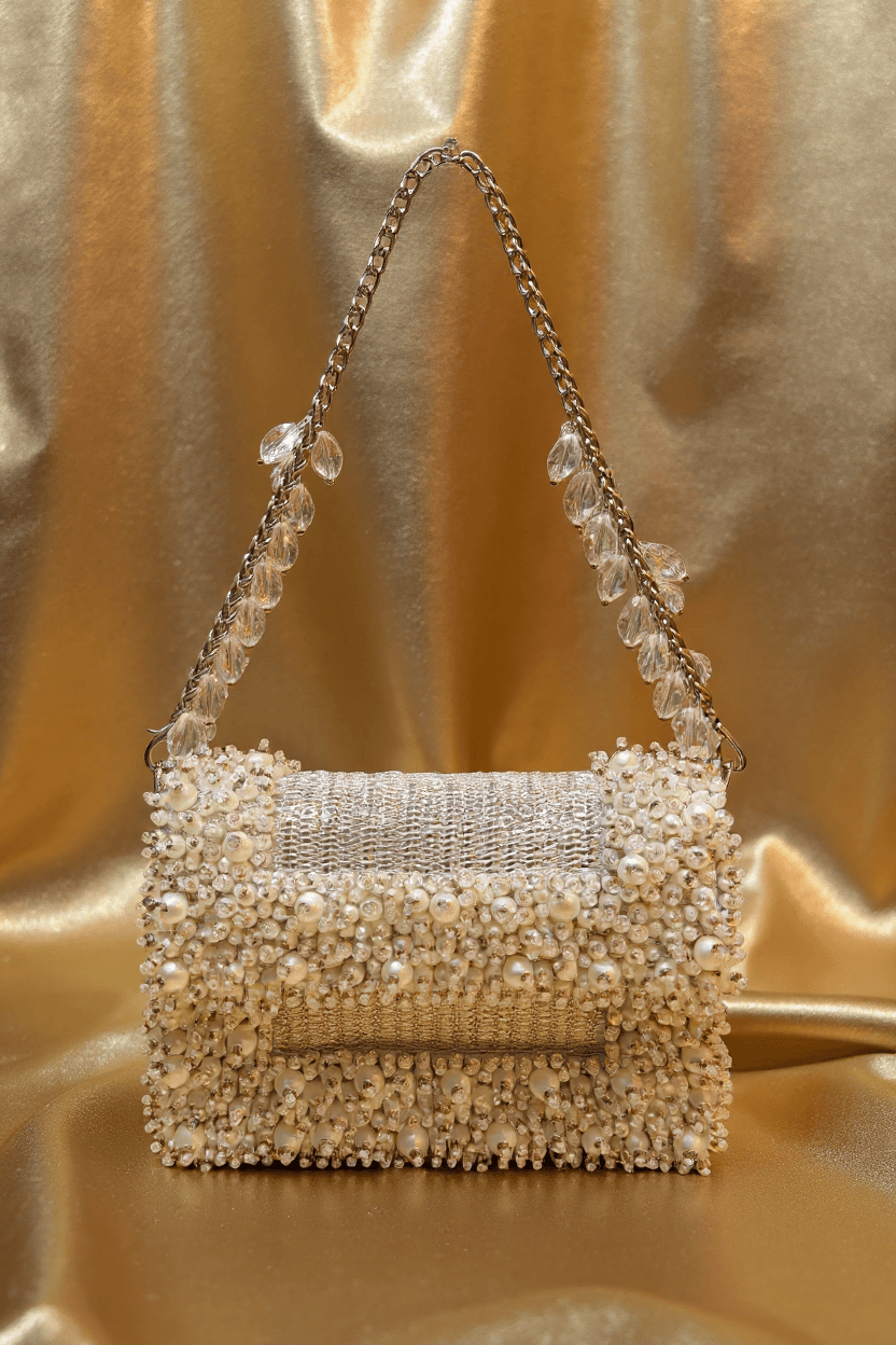 Silver & Pearl Clutch (Mini)