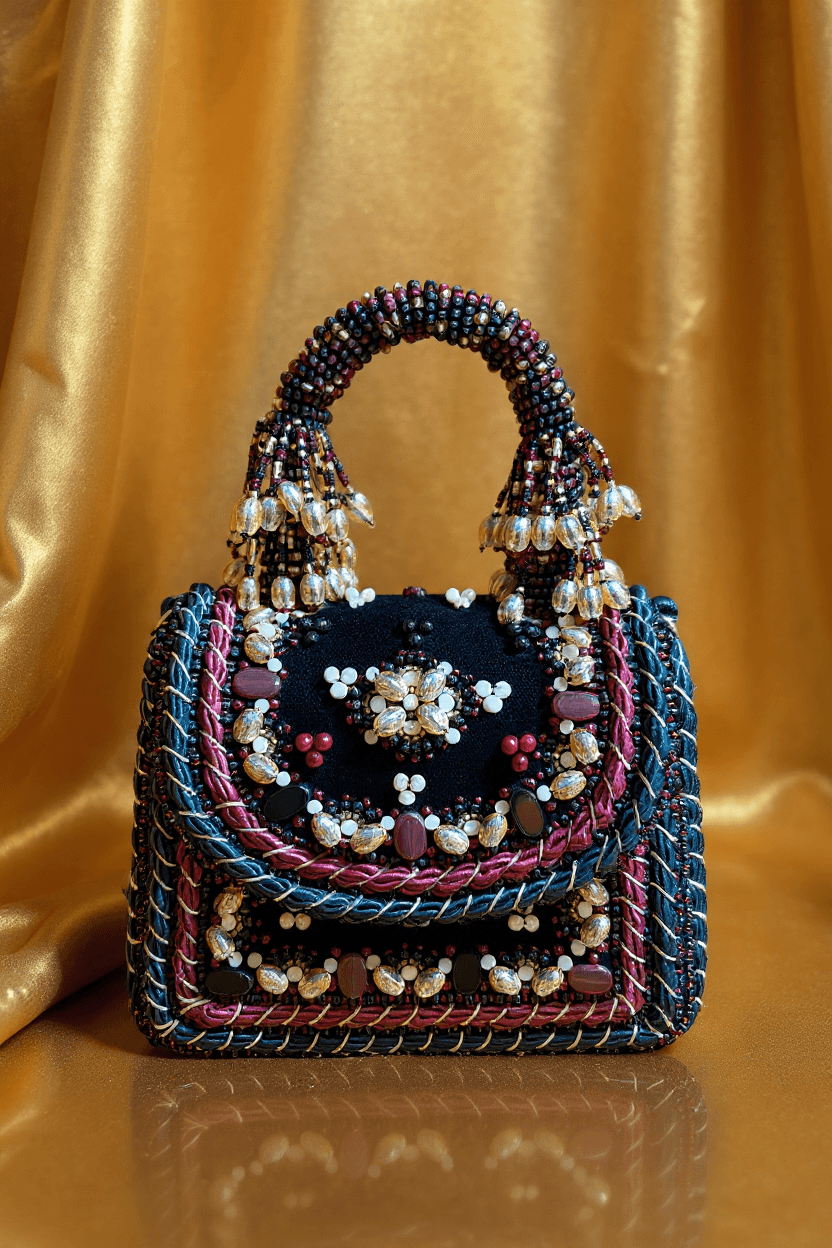 Velvet Party Bag - Navy (Mini)
