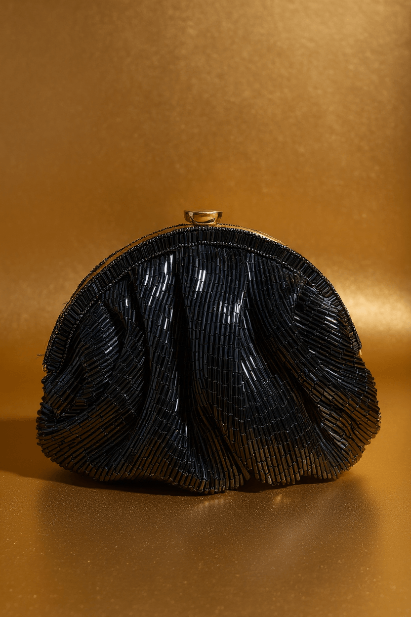 Black Cutdana Pouch Clutch