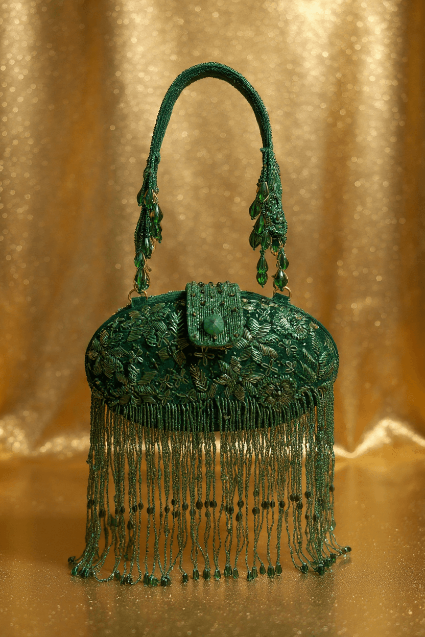 Vintage Dabka Potli (Mini) - Emerald