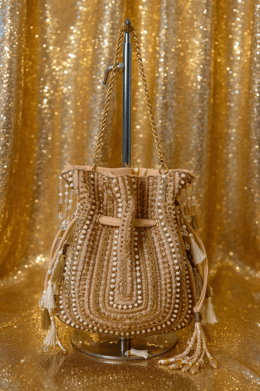 Gold & White Potli