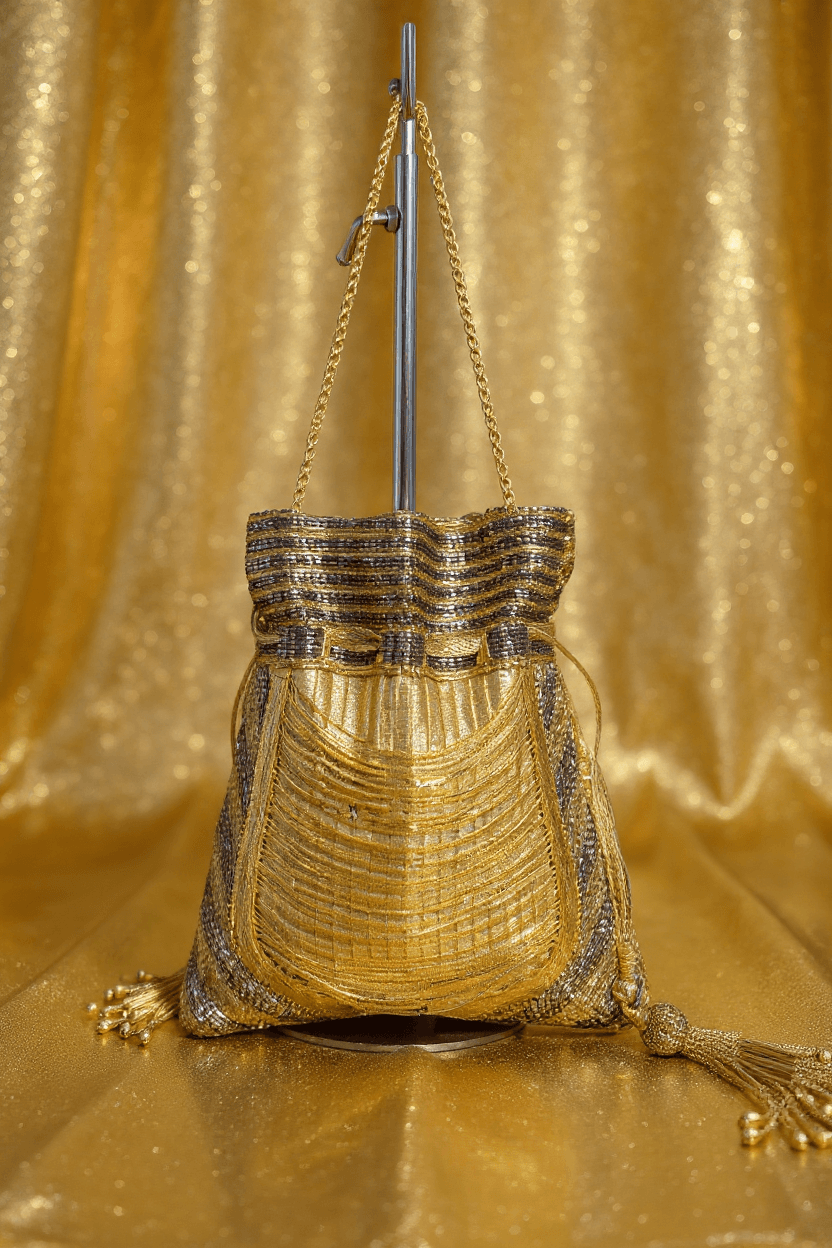 Gold & Silver Wire Work Potli