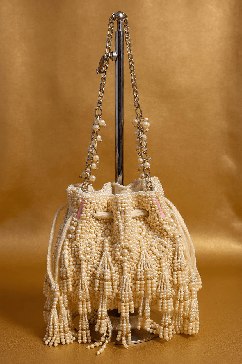 Pearl Potli With Tassels