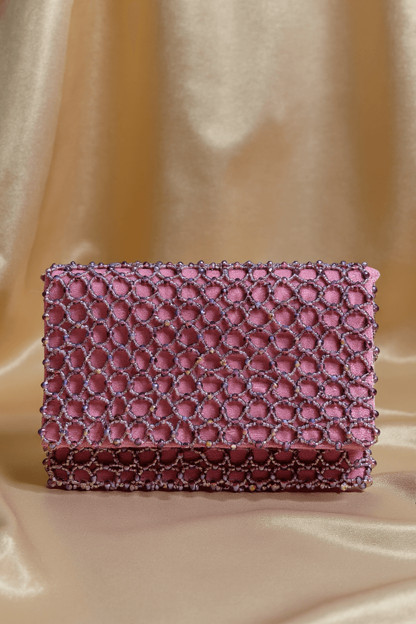 Plum Classic Velvet & Crystal Clutch