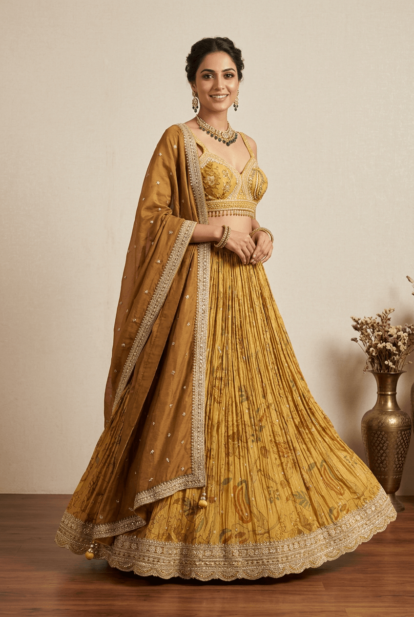 Tanya - Mustard Yellow Lehenga Set