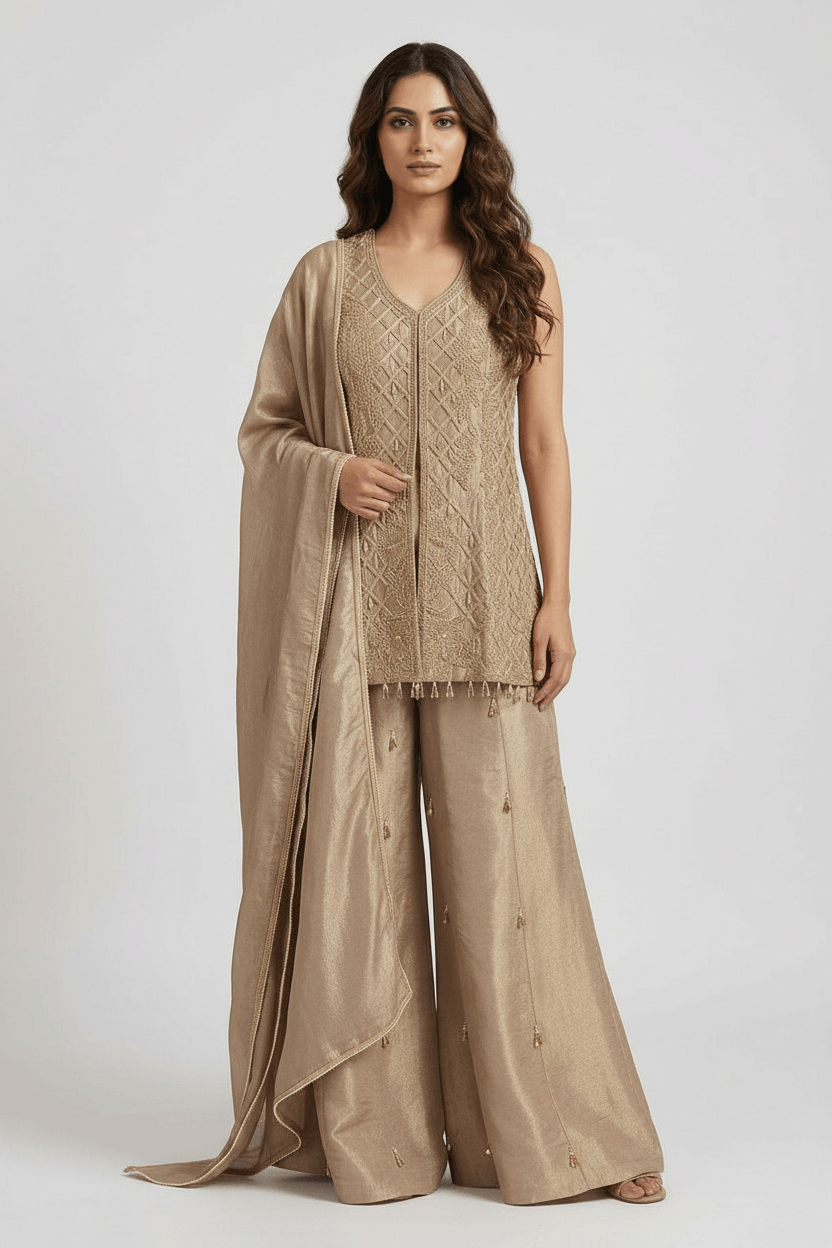 Nishi - Champagne Gold Sharara Set
