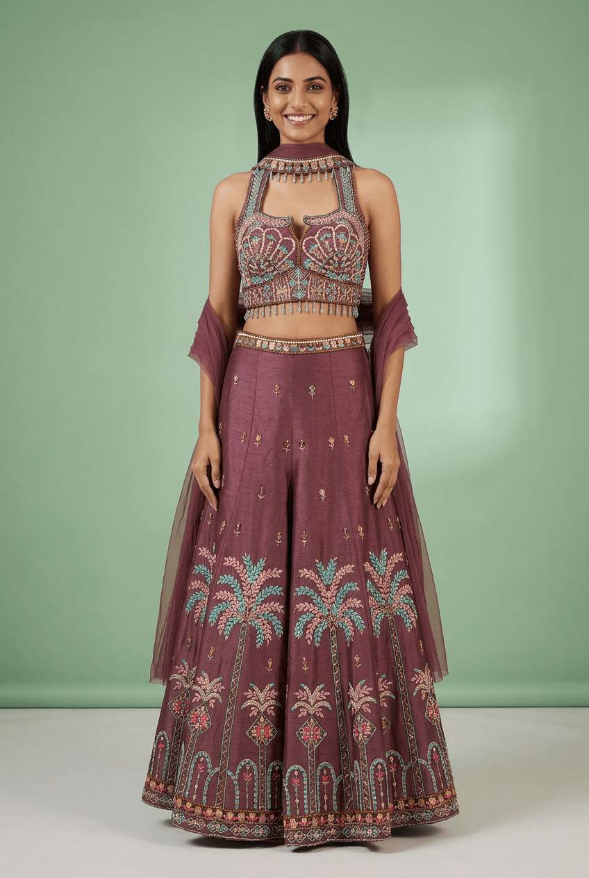 Prerna - Plum Indo Western Set