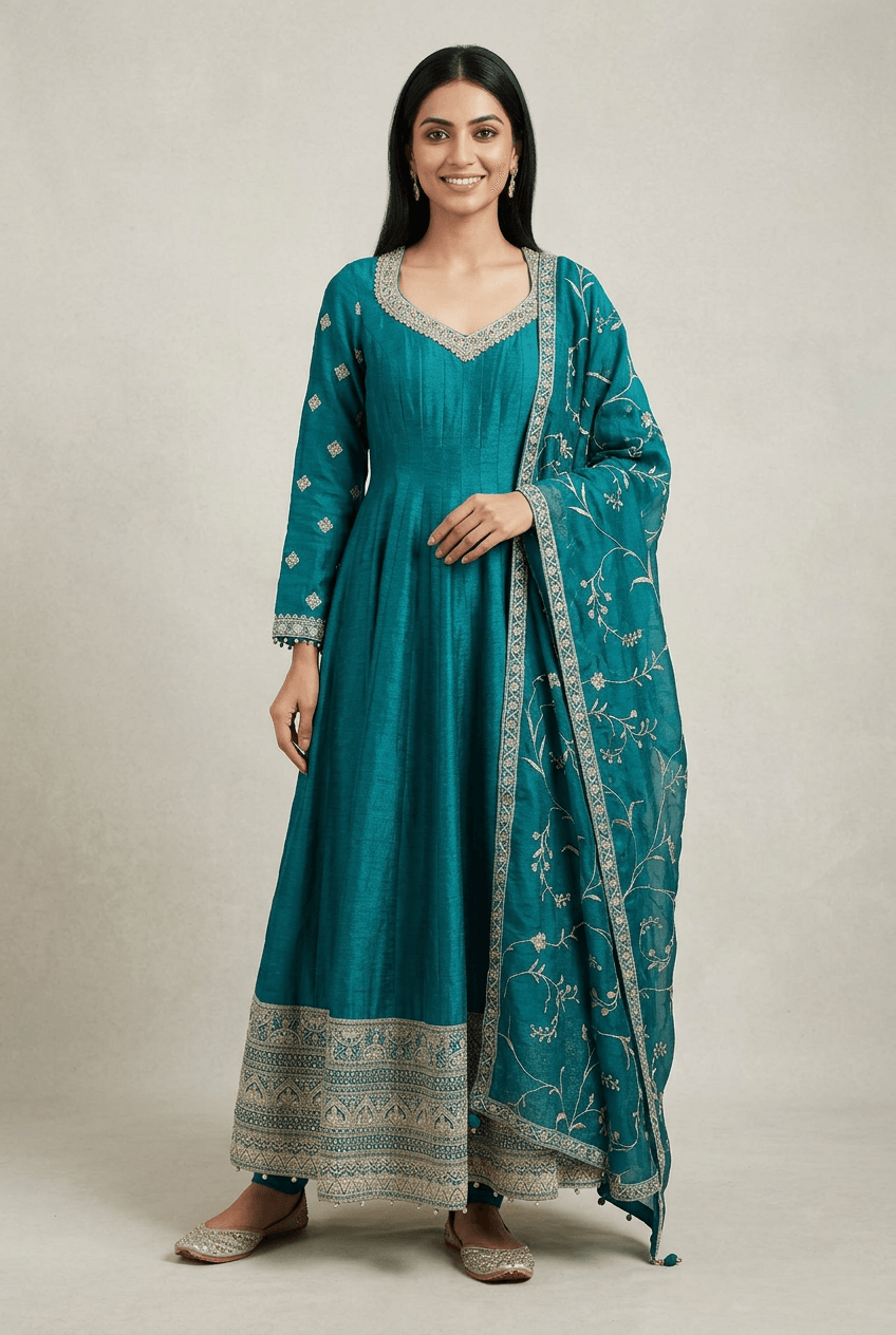 Rita - Teal Green Anarkali