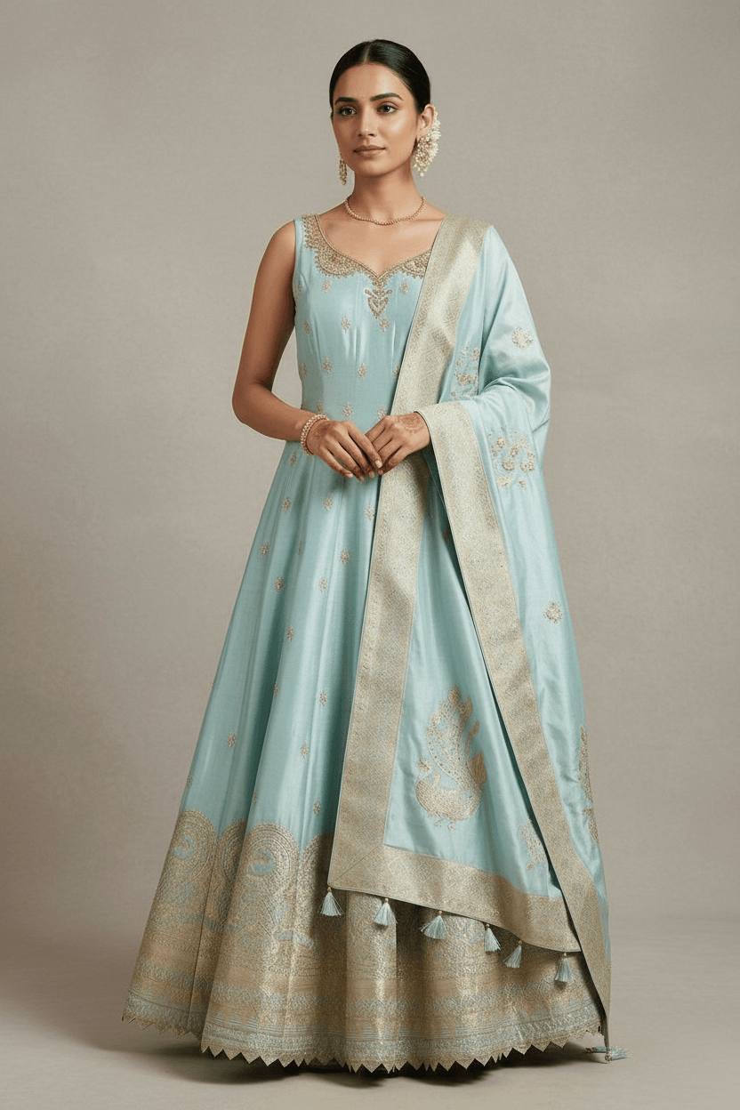 Mansi - Sky Blue Anarkali