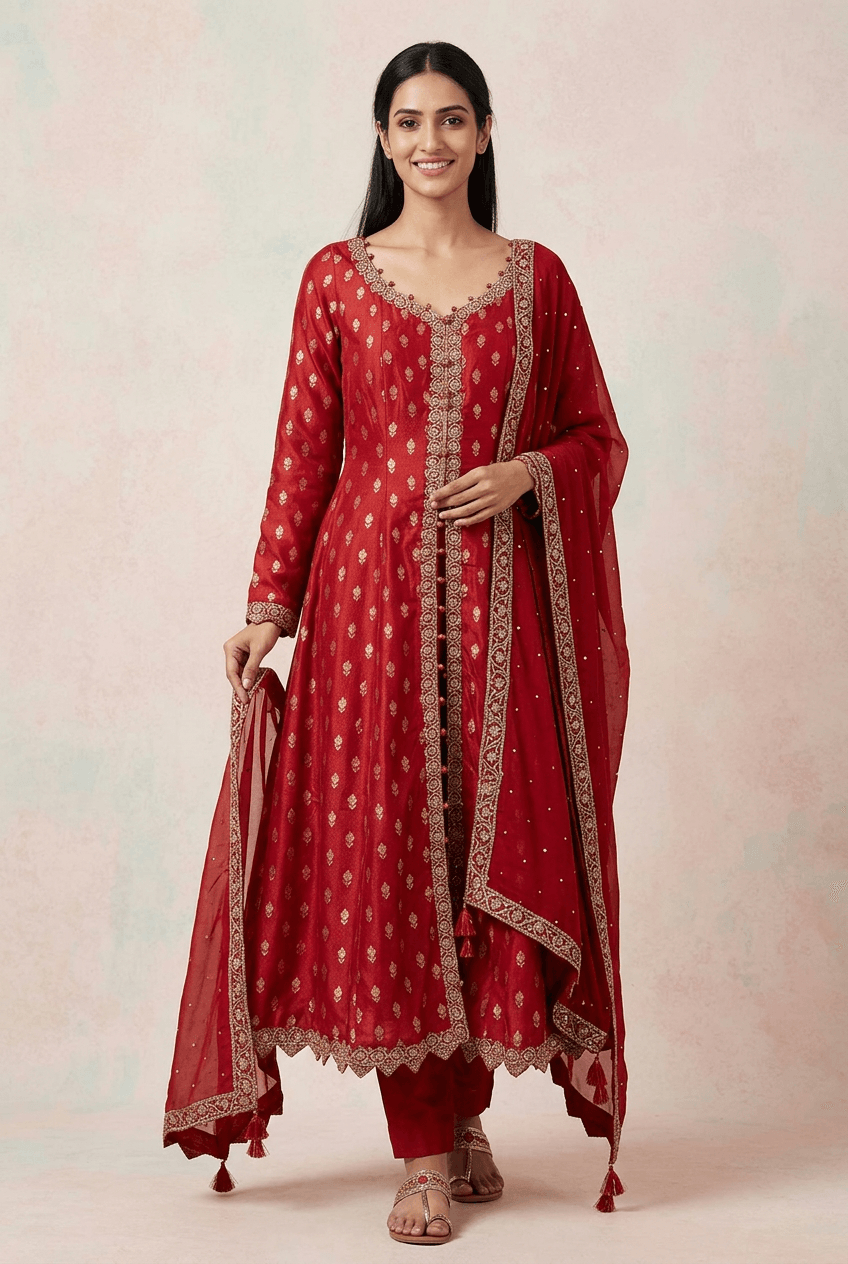 Raagini - Red Anarkali Set