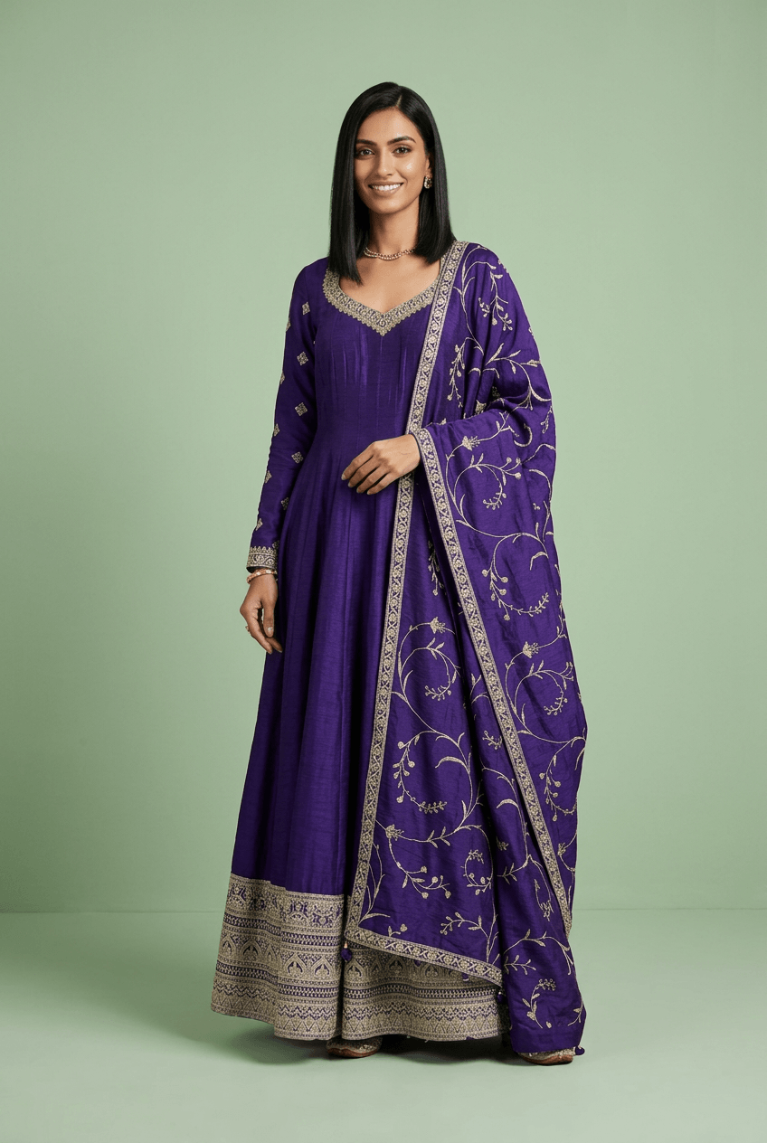 Rita - Purple Anarkali Set