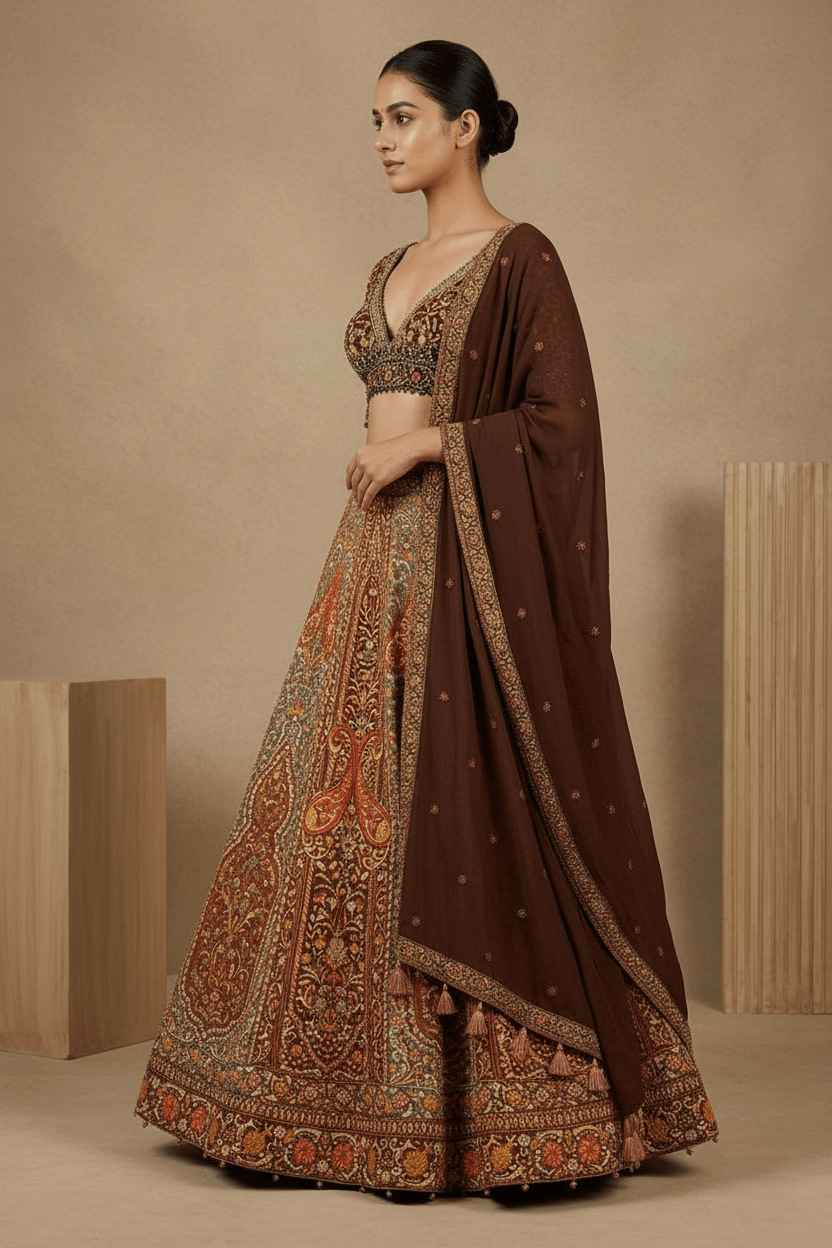 Zarqash - Chikankari Lehenga Set